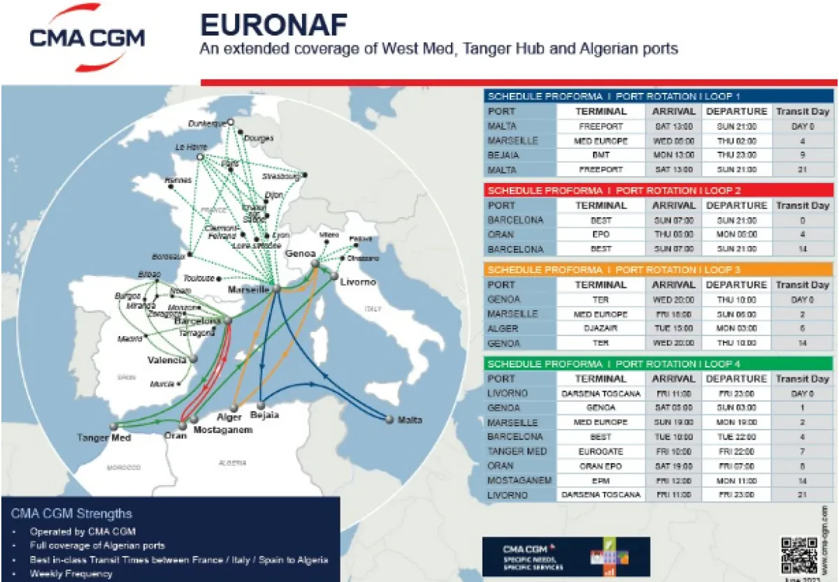 CMA CGM to revamp its EURONAF service covering West Med, Tanger hub and Algerian ports