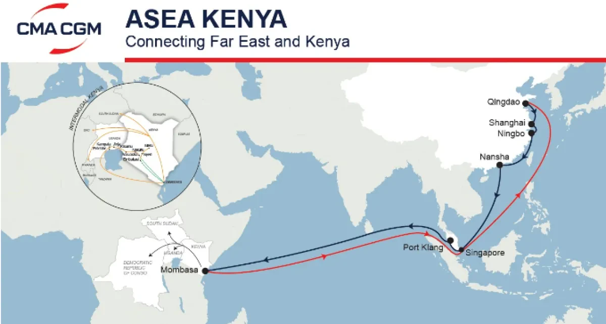 CMA CGM to enhance its ASEA KENYA service connecting Far East & Kenya