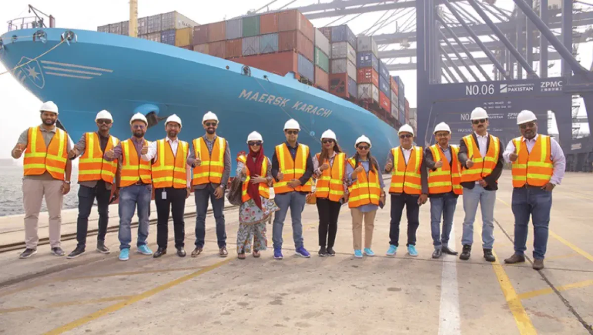Maersk Karachi calls South Asia Pakistan Terminals at Karachi, Pakistan, for the first time on the updated FI3 service