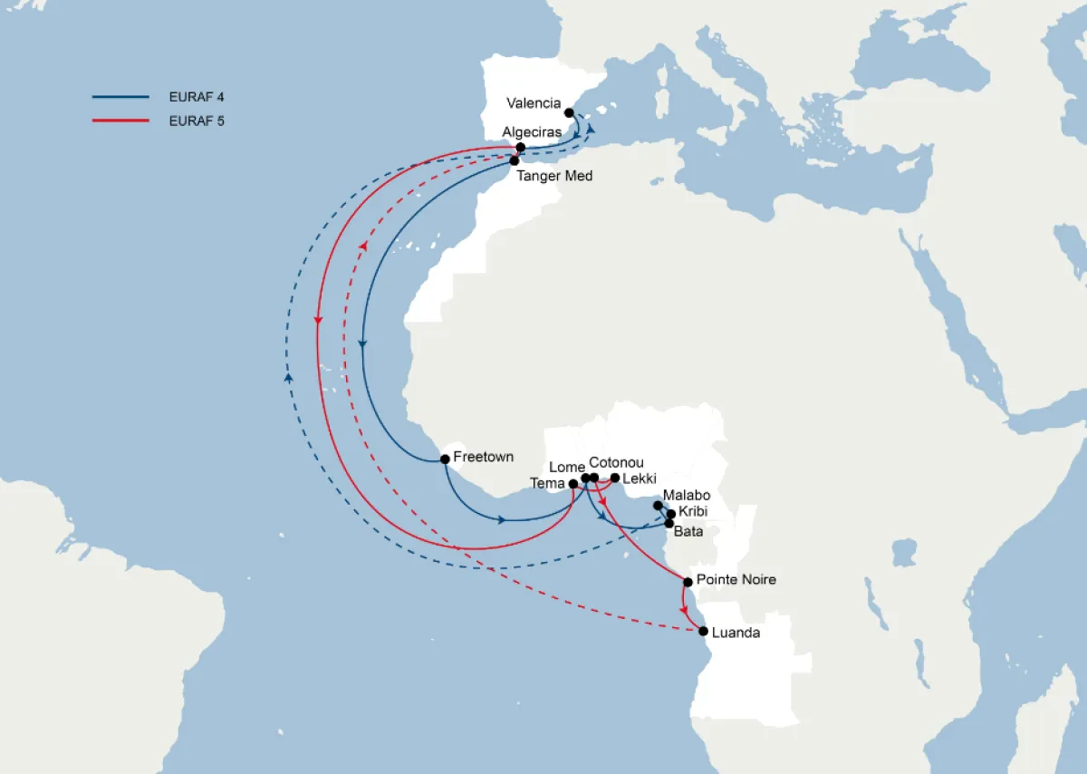 CMA CGM - EURAF 4 and EURAF 5 services rotation update
