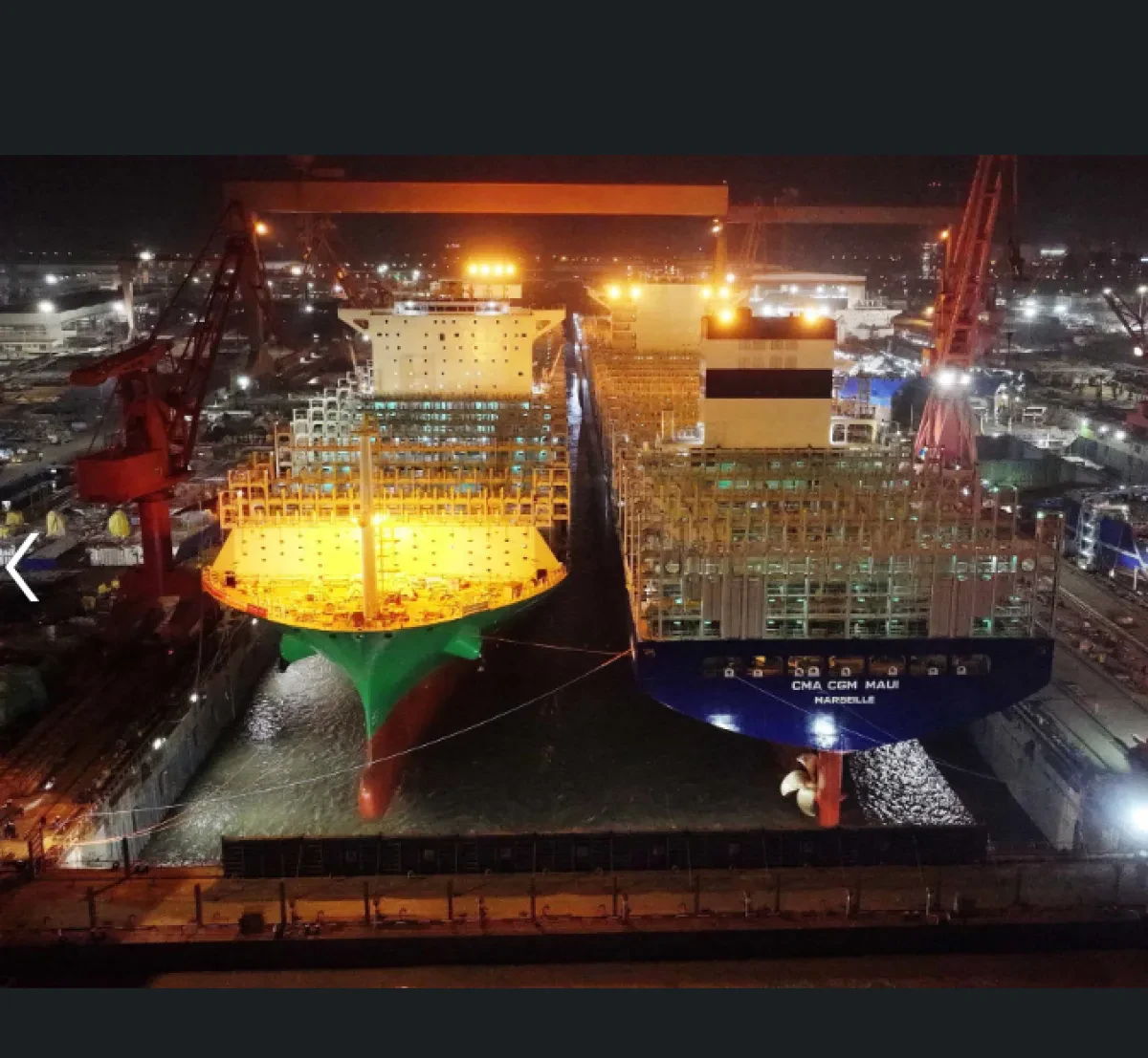 CMA CGM celebrates dual launch of 15,000 TEU LNG vessels
