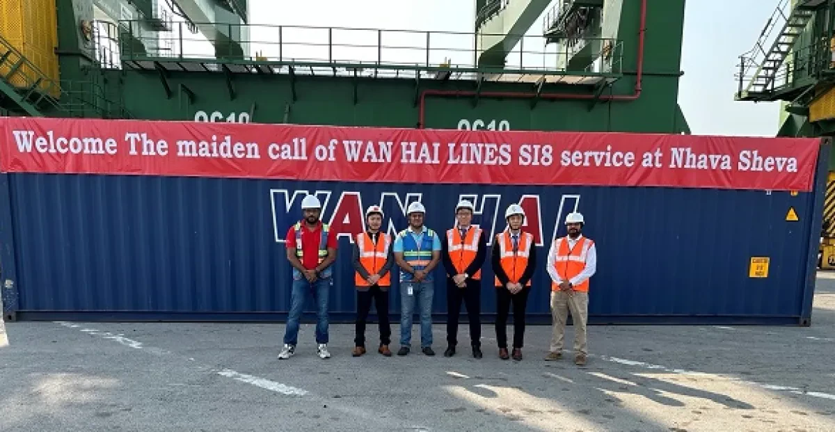 The maiden call of Wan Hai Lines SI8 service at Nhava Sheva