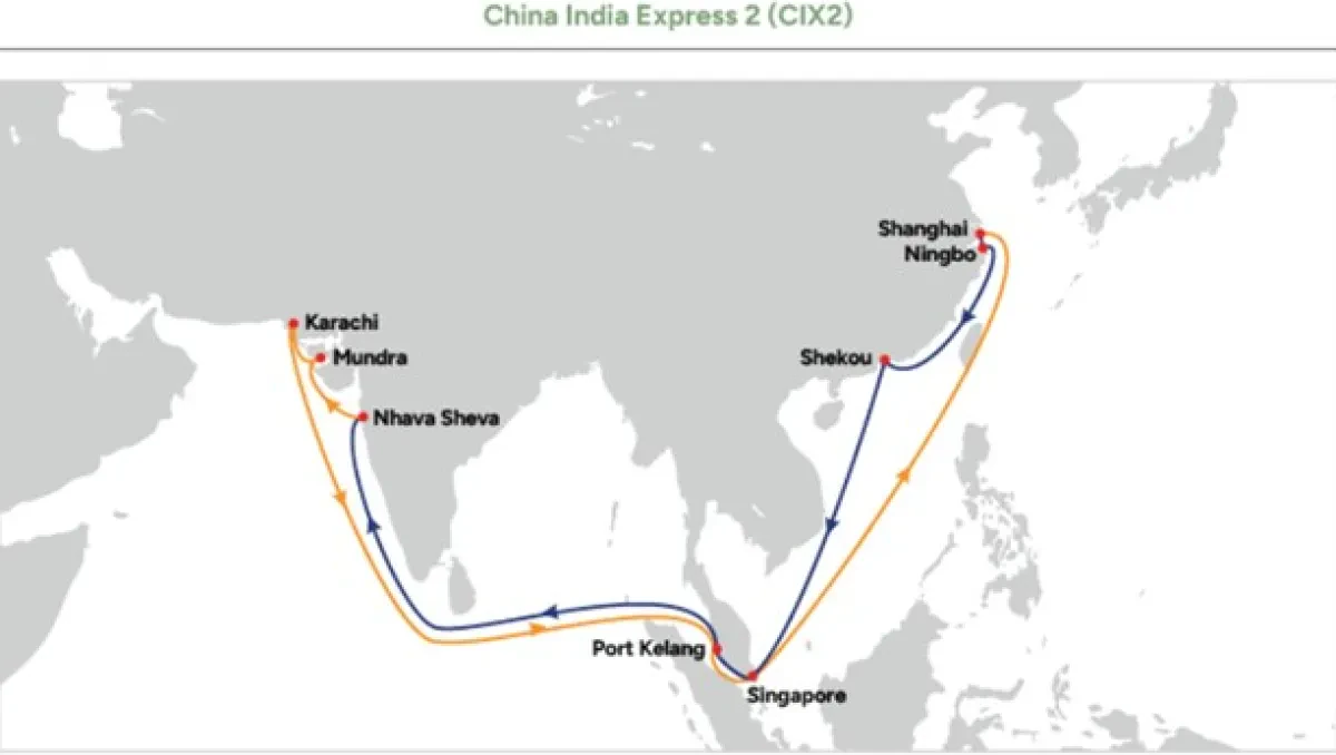 OOCL announces new China Indian subcontinent service- China India Express 2 service (CIX2)