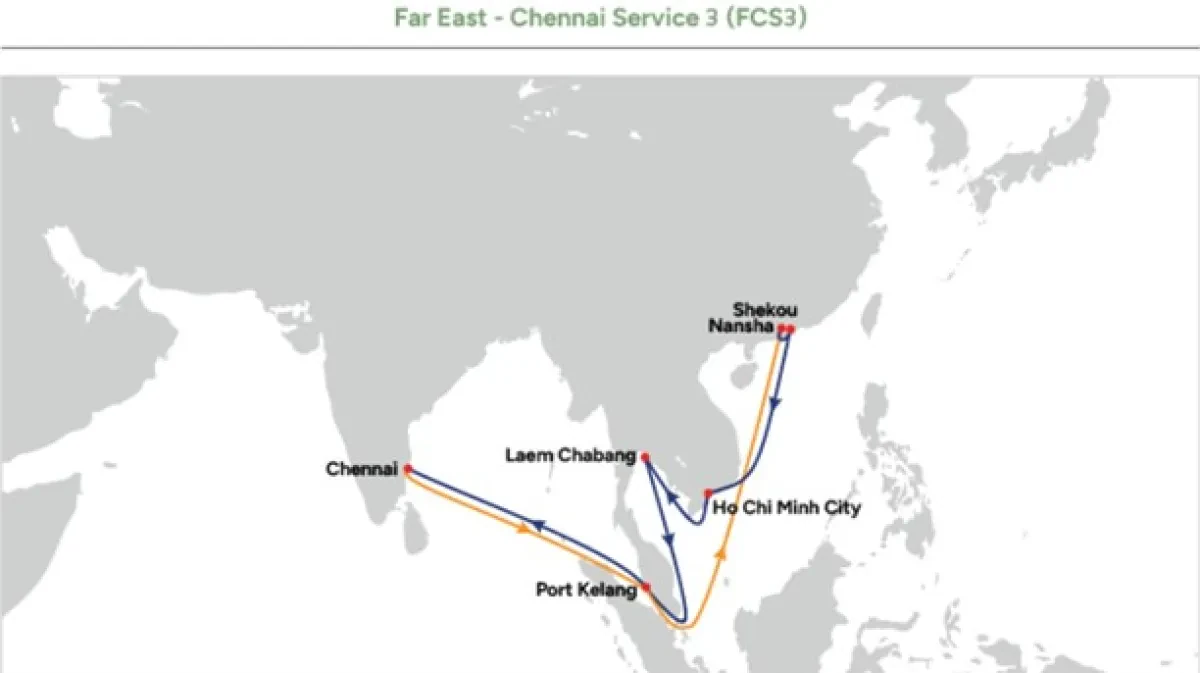 OOCL announces new Far East - Chennai Service 3 (FCS3)