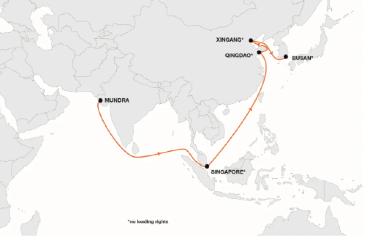 Hapag-Lloyd - New India Asia Express (IAX) service