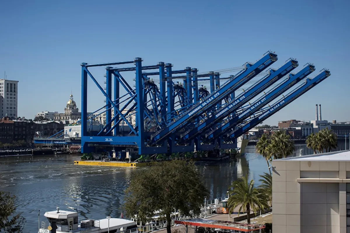 Port of Savannah’s Ocean Terminal, receives four new electric ship-to-shore cranes