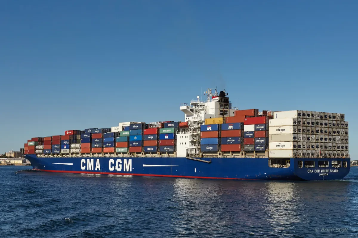 CMA CGM Boxship Refueled with Sustainable Marine Biofuel in Rotterdam Port