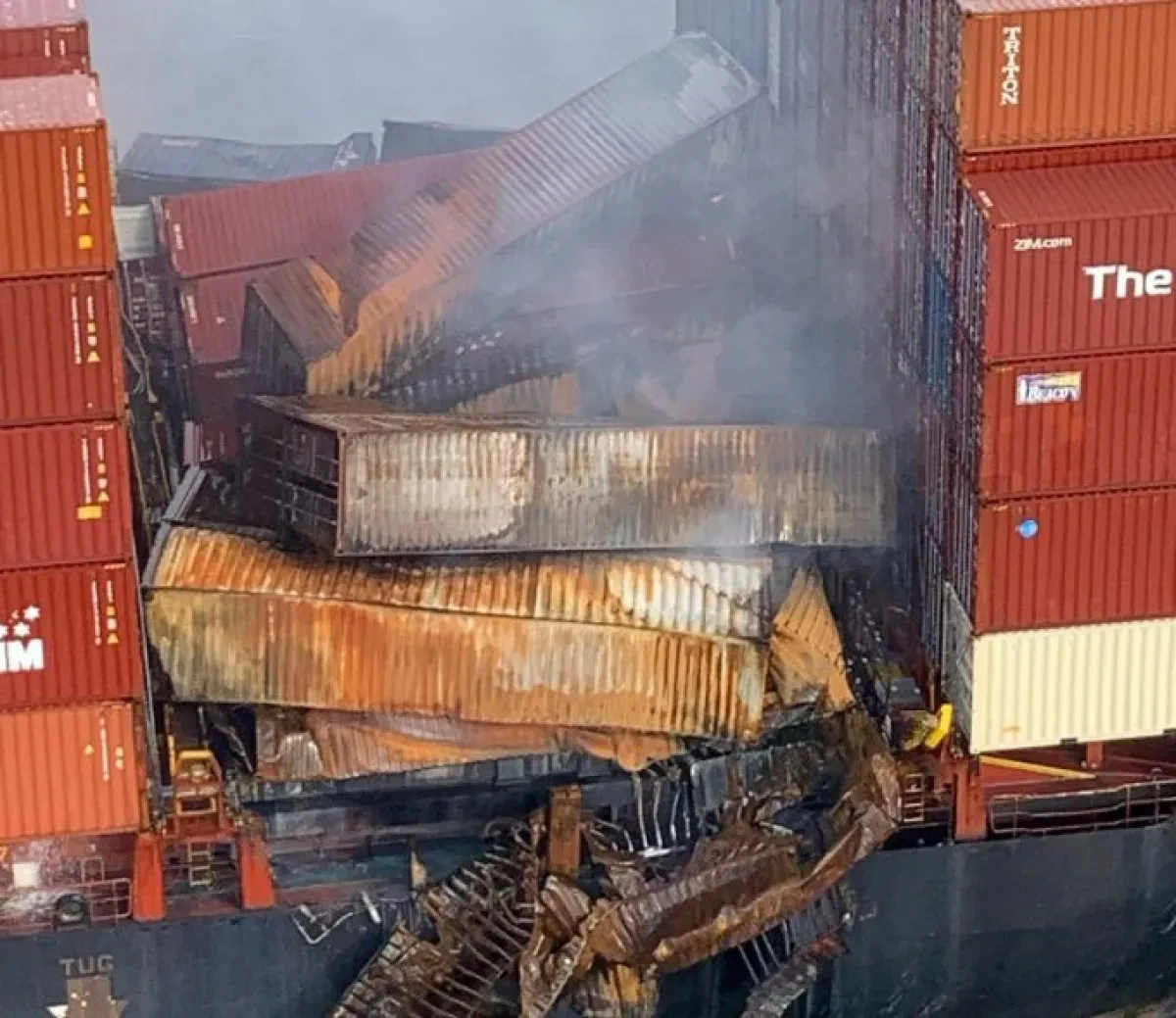 Zim Kingston vessel fire was caused by container collapse